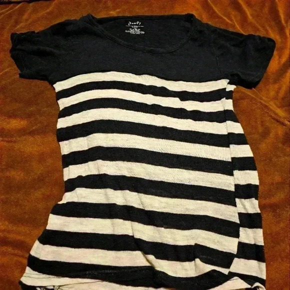Poof! Tops - Women's medium black and white stripe poof! T-shirt